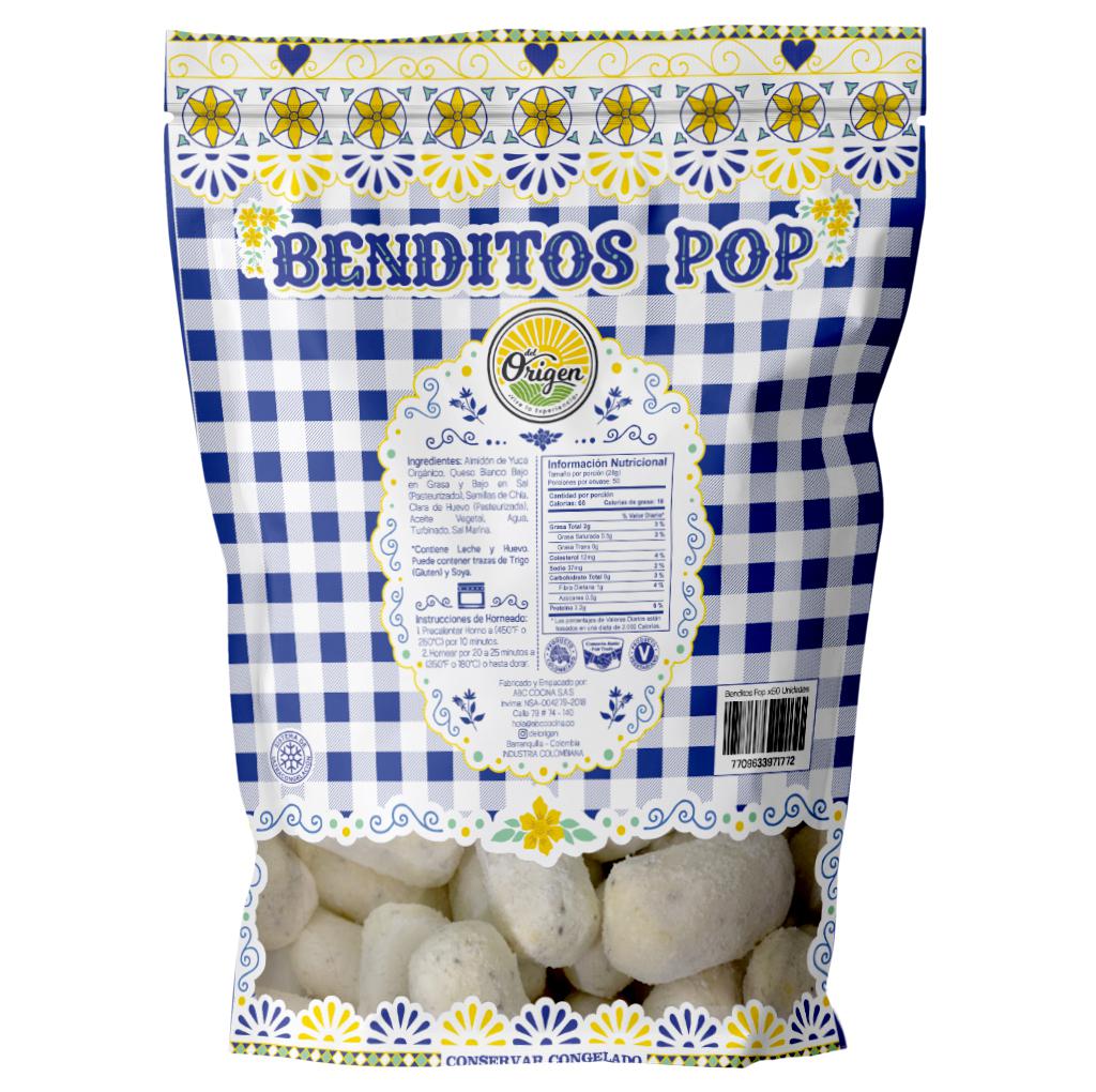 Tabla nutricional de Benditos Pop 1400gr (DEL ORIGEN)