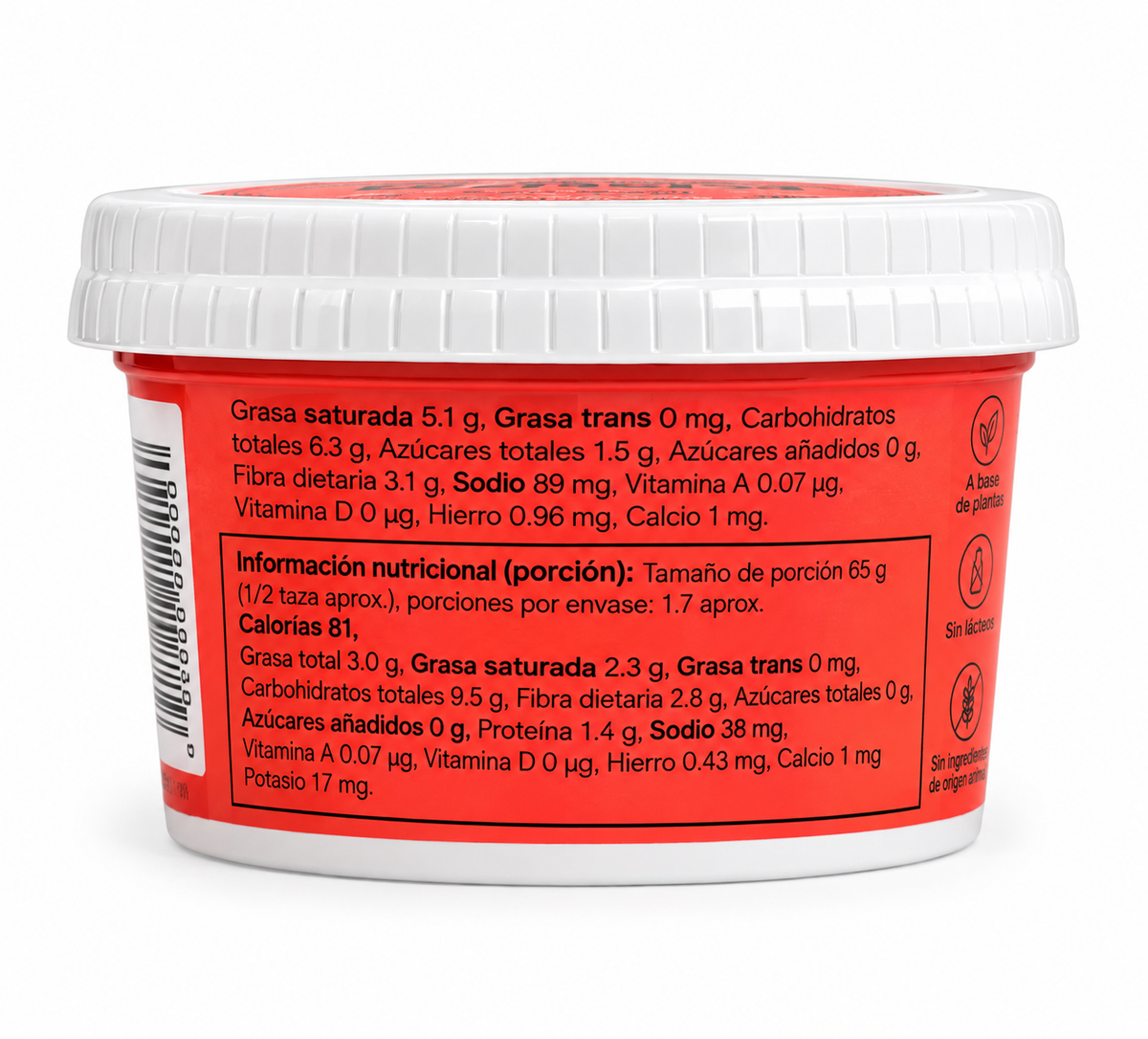 Tabla nutricional de Helado Choco Avellanas (BODAI) 80gr