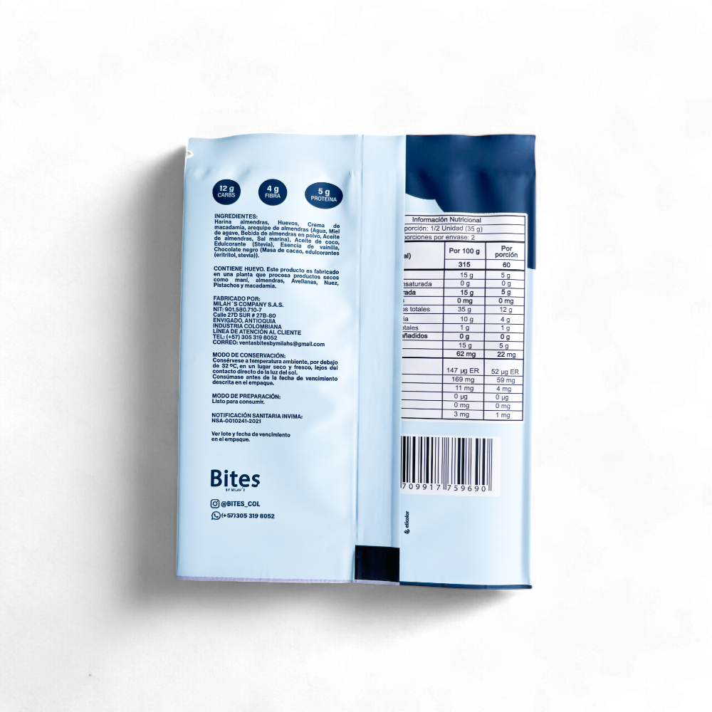 Blondie macadamia negro (BITES) 70 gr