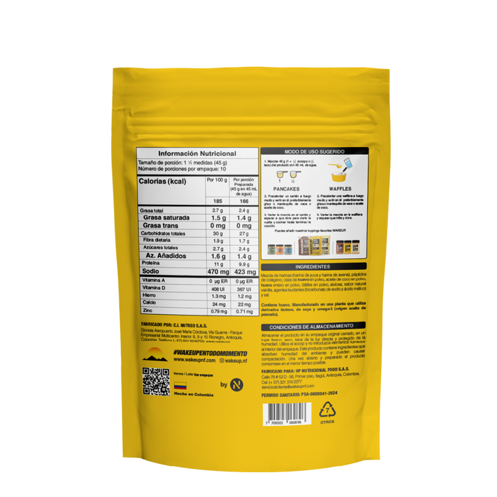 Mezcla Pancakes 450gr (WAKE UP)