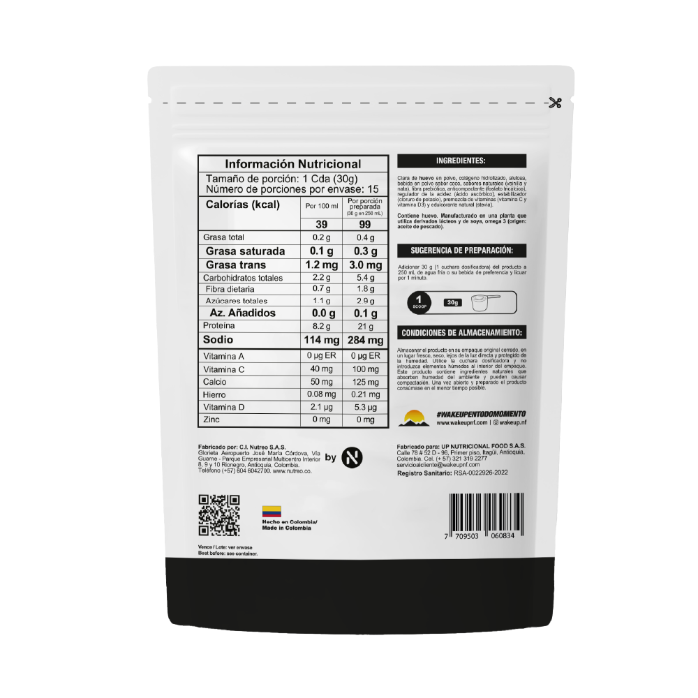 Egg Proteina Vainilla 540gr (WAKE UP)