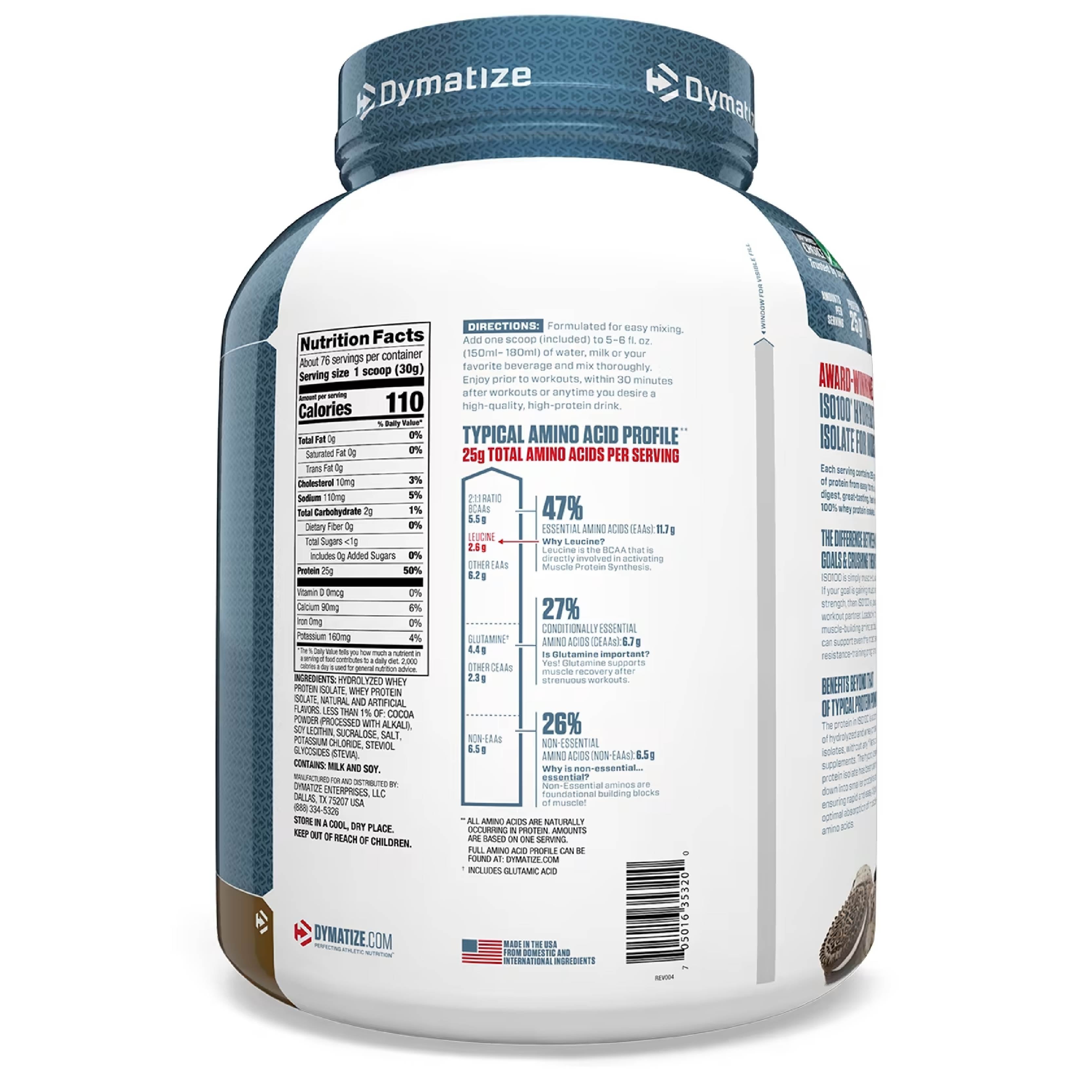 Proteína 5Lb (ISO100 - DYMATIZE) Cookies & Cream
