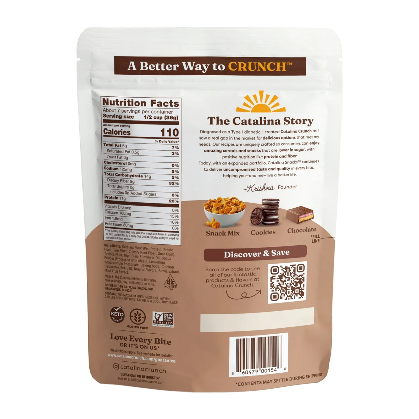Tabla nutricional de Dark Chocolate Protein Cereal 255gr (CATALINA CRUNCH)
