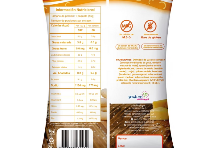 Paca de Roscas de Quinoa 15gr (QUINOA CLUB) Naturales X6