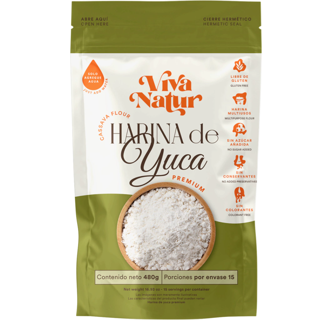 Harina de Yuca Premium 480gr (VIVA NATUR)