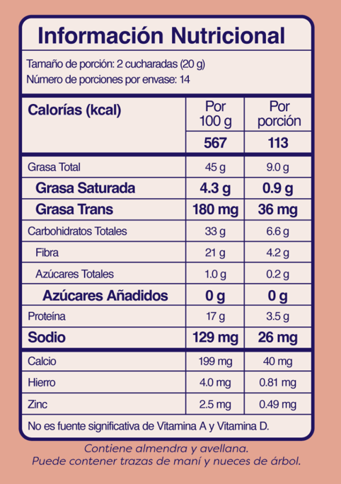Tabla nutricional de Esparcible de Almendras 200gr (WHY NOT) Chocolate Crocante