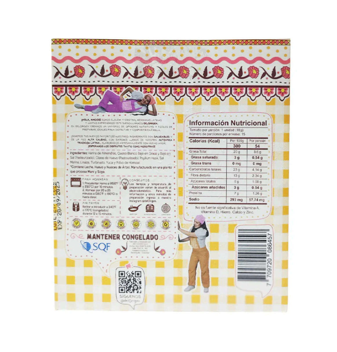 Tabla nutricional de Buñuelos 12unds (DEL ORIGEN) 270gr