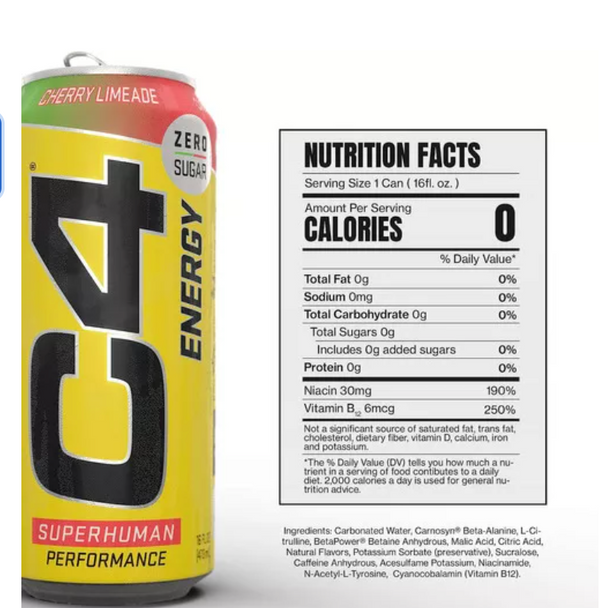 C4 Lata 16oz Cherry Limeade