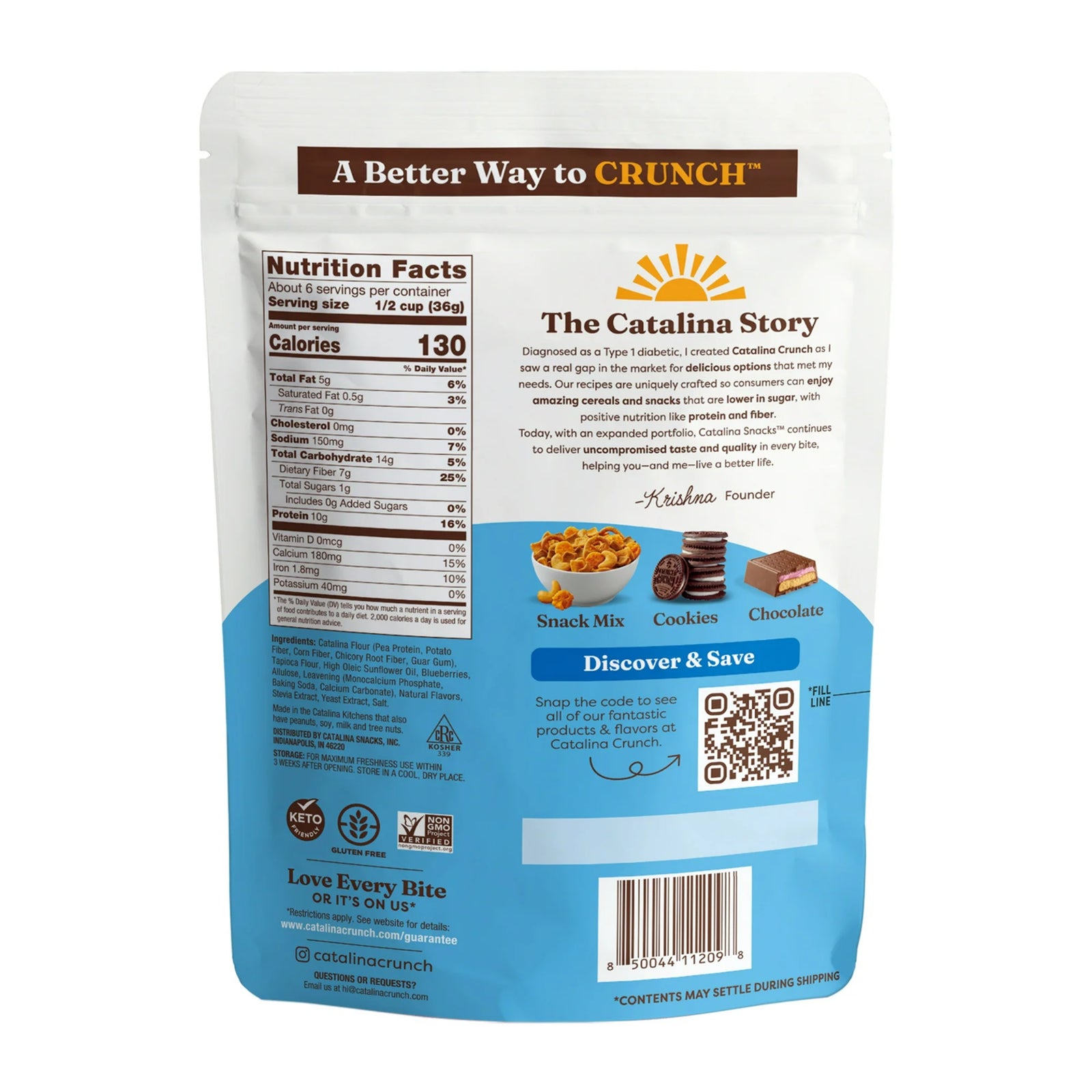 Tabla nutricional de Blueberry Muffin Protein Cereal 255gr (CATALINA CRUNCH)