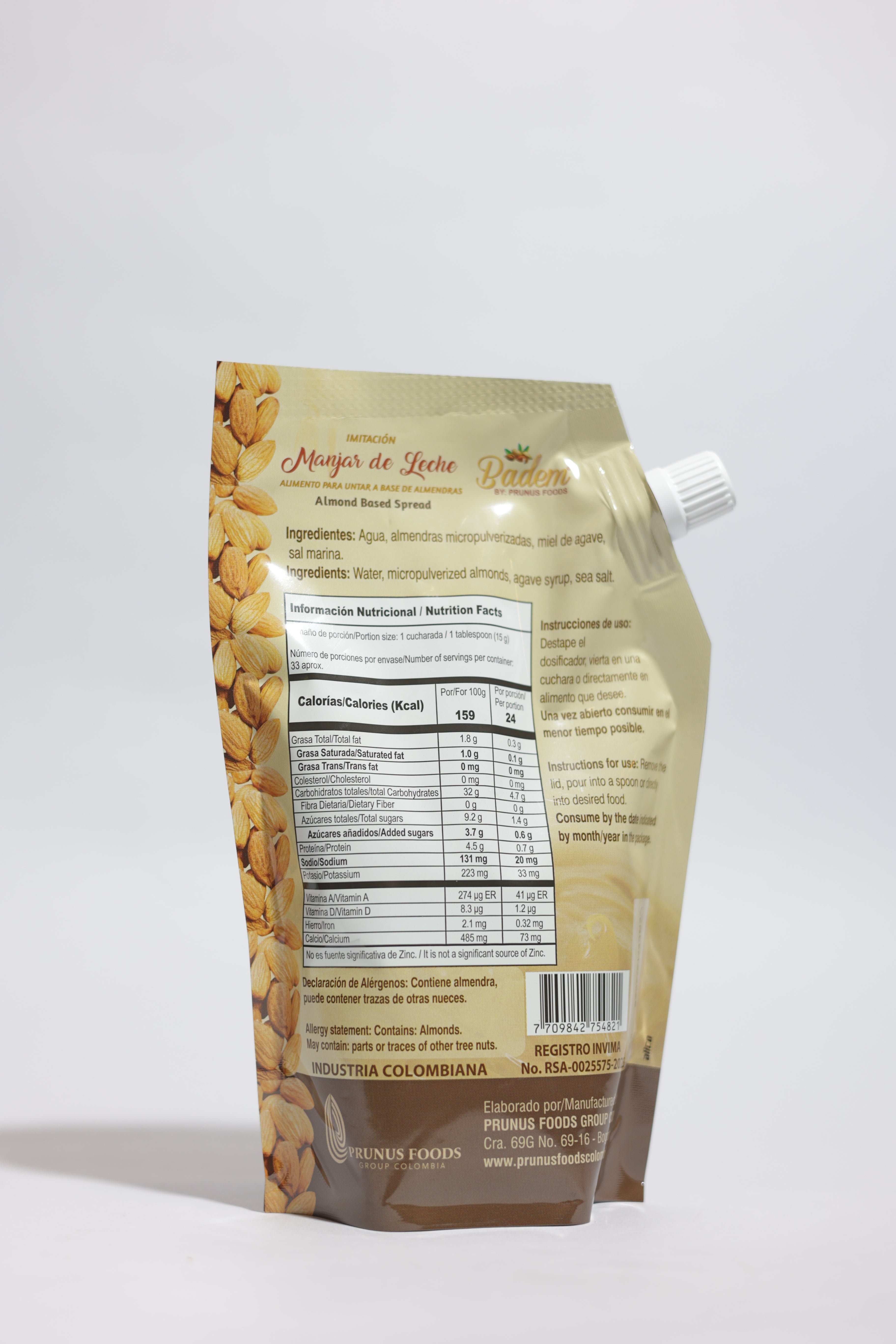 Arequipe Almendra 500gr (BADEM) Manjar de leche