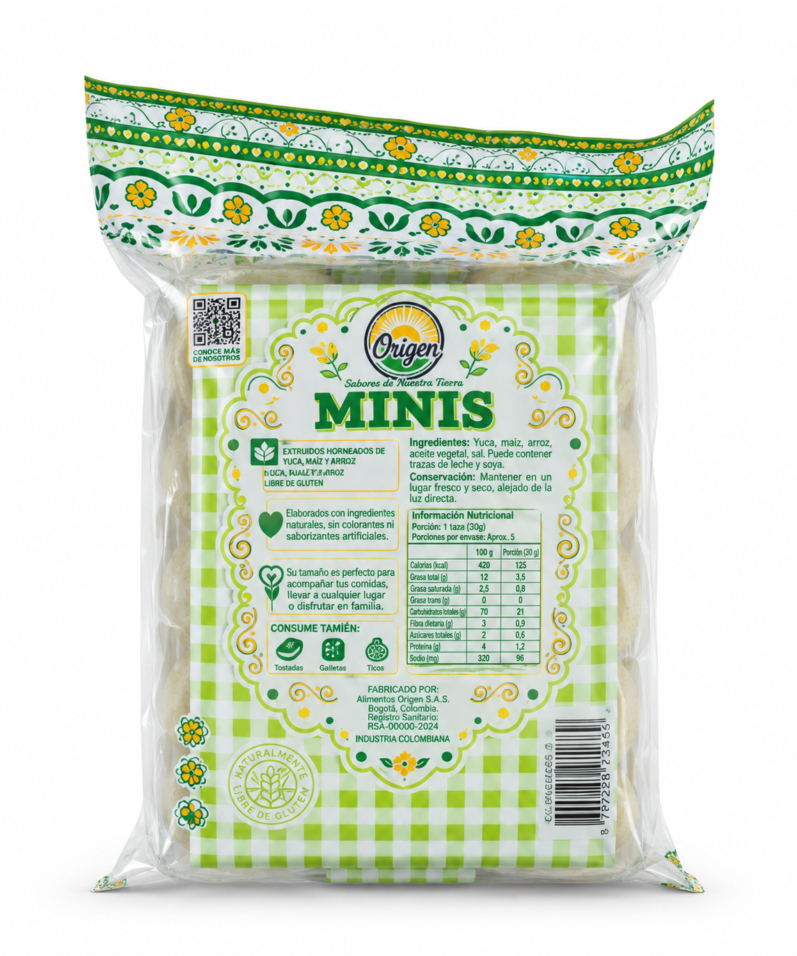Tabla nutricional de Deditos Integrales 10un (DEL ORIGEN) Mini 530 gr