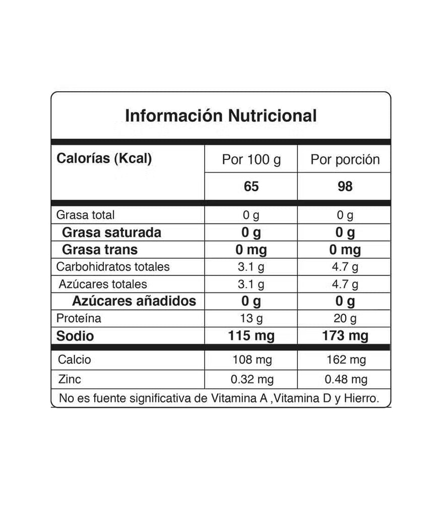 Tabla nutricional de Yogurt Griego + Colageno Hidrolizado 1100gr(SAN MARTÍN)
