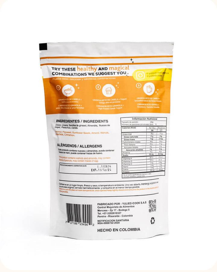 Granola Keto Canela 210gr (YULIED COOK)