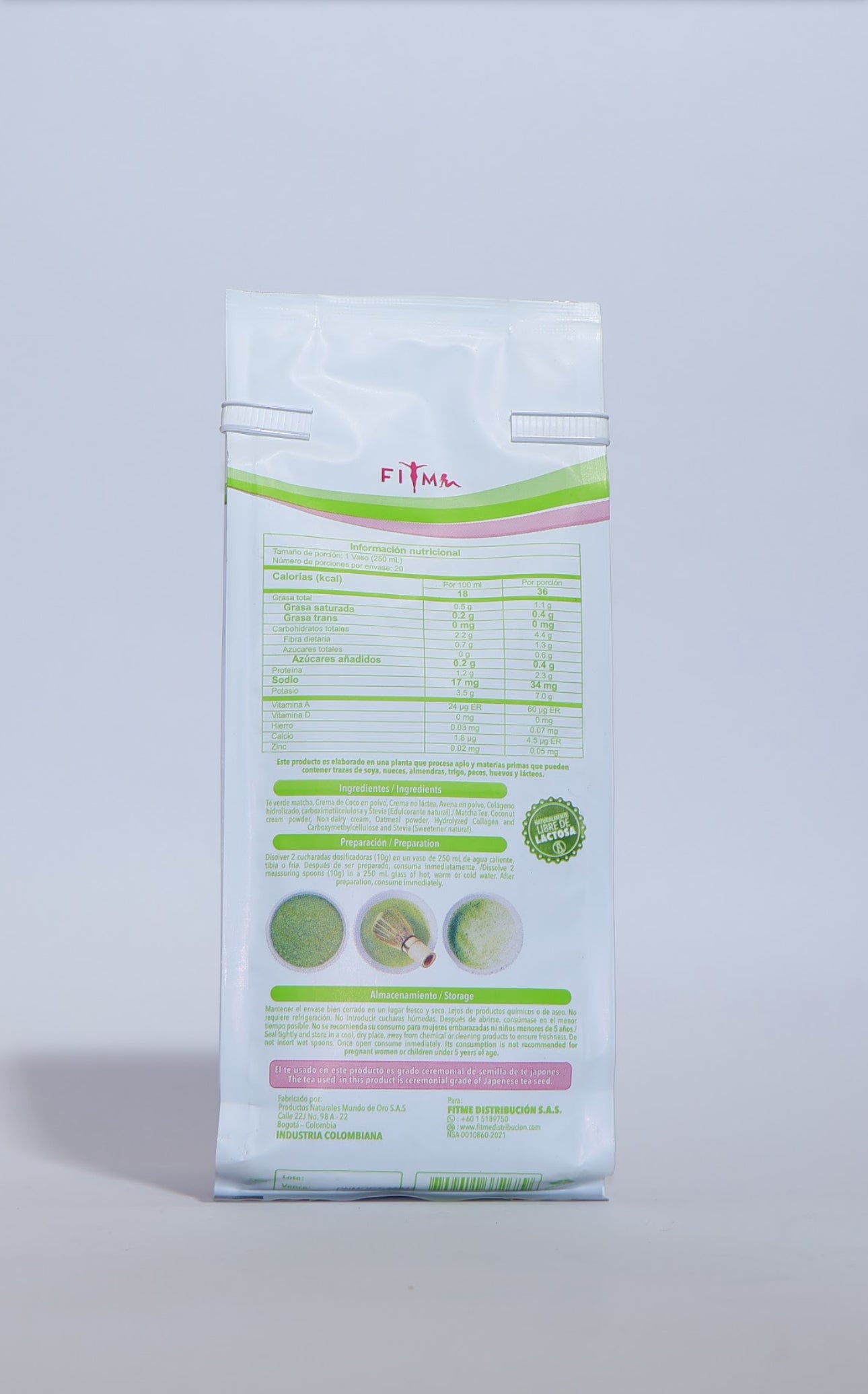 Te Matcha Latte con Stevia (FITME)