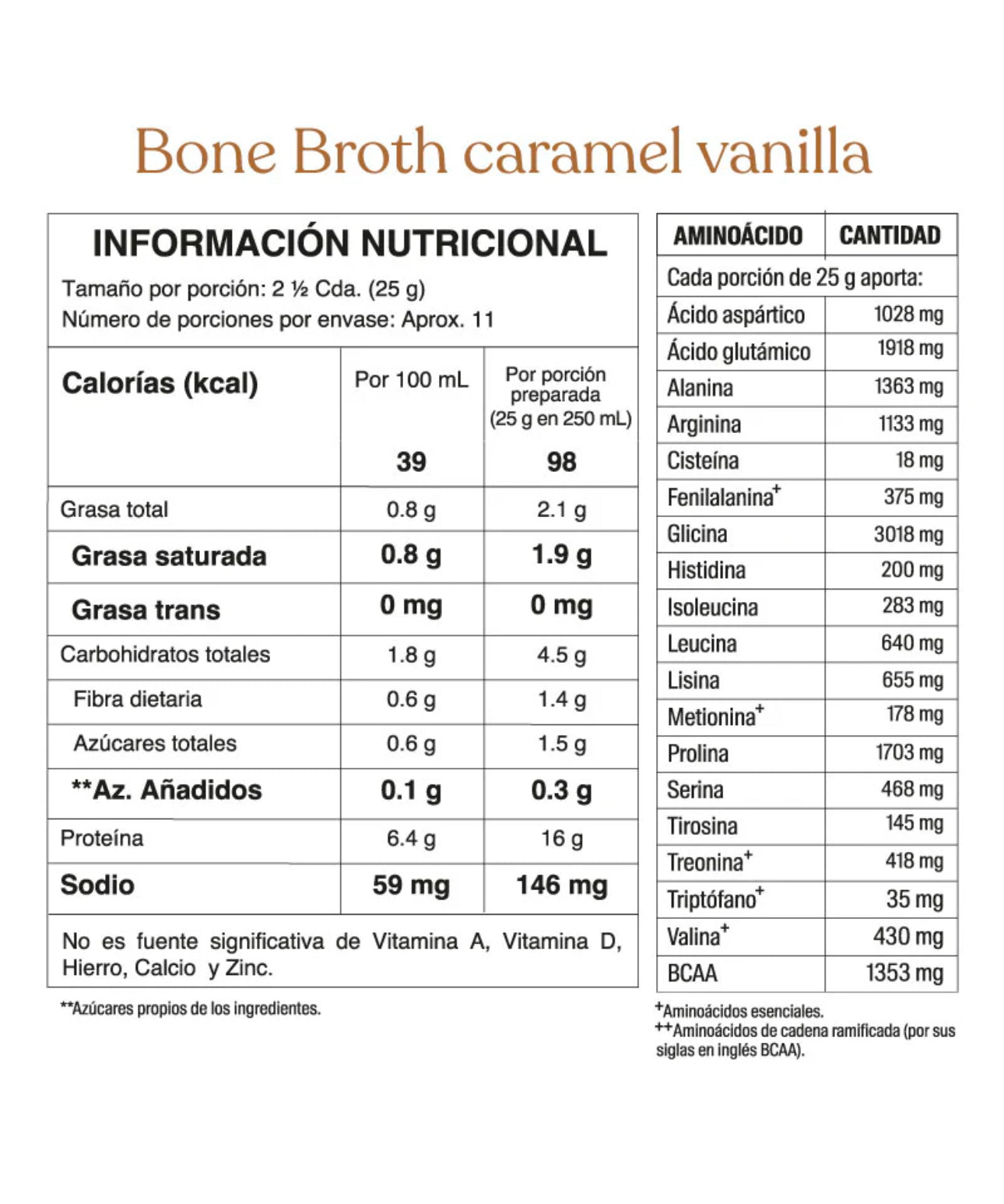 Mini Bone Broth Power Protein Caramel Vainilla 280gr (SAVVY)