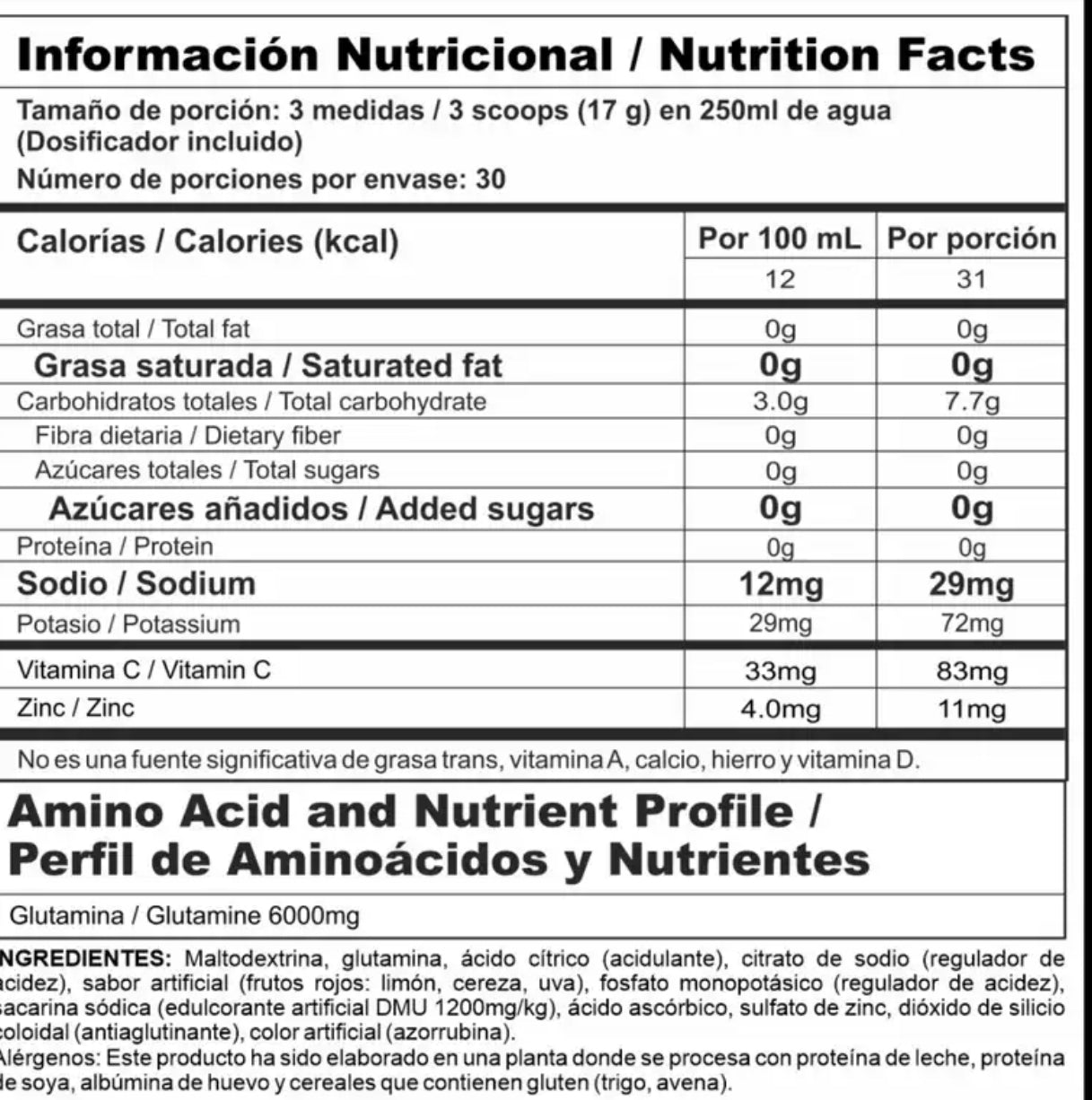 Gluta stack 510gr (UPN) Frutos rojos