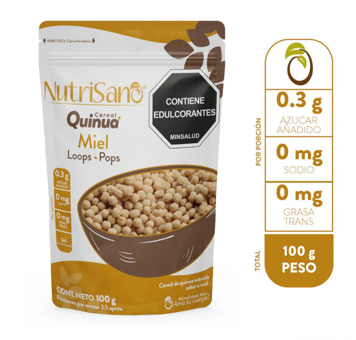 Cereal Quinoa 100gr (NUTRISANO) Miel Pop