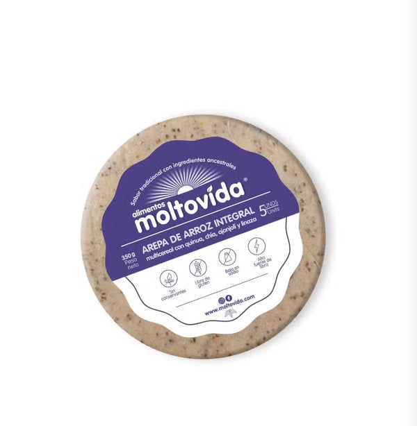 Arepa de Arroz 350gr x5 unds (MOLTOVIDA) Multicereal con Quinoa