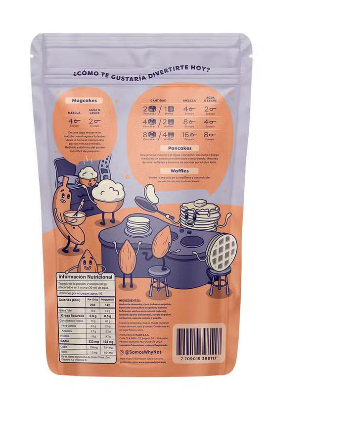 Mezcla Pancakes y Waffles de almendras 285gr (WHY NOT) Churro