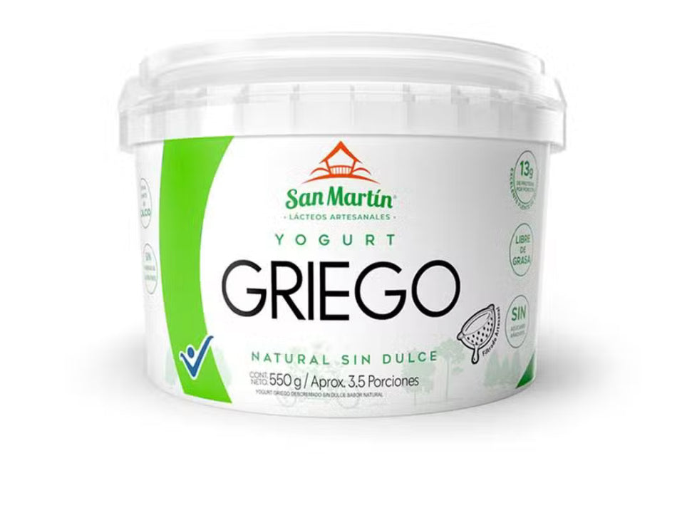 Yogurt Griego Natural Sin Dulce 550gr(SAN MARTÍN)
