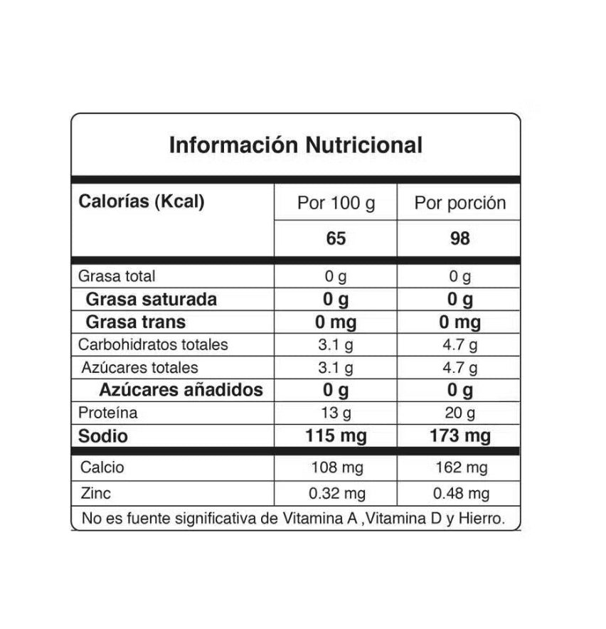 Tabla nutricional de Yogurt Griego + Colageno Hidrolizado 550gr(SAN MARTÍN)