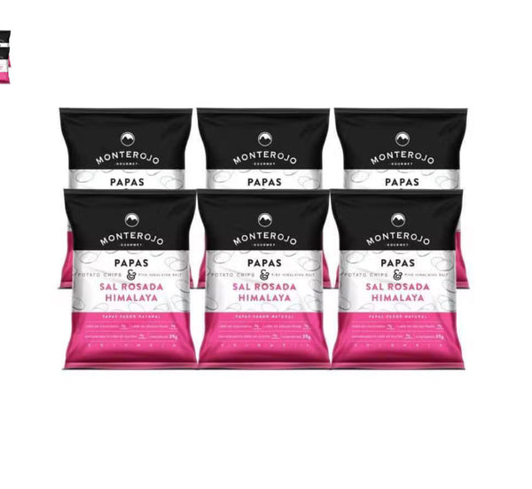 Paca de Papas 25gr (MONTEROJO) Sal rosada X6