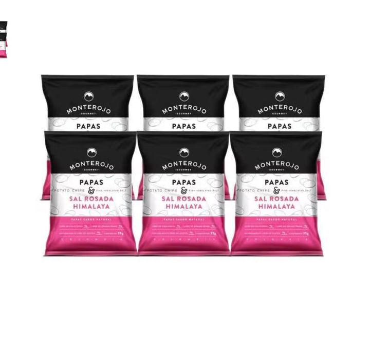 Paca de Papas 25gr (MONTEROJO) Sal rosada X6
