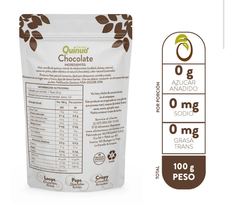 Cereal Quinoa 100gr (NUTRISANO) Crispy Chocolate