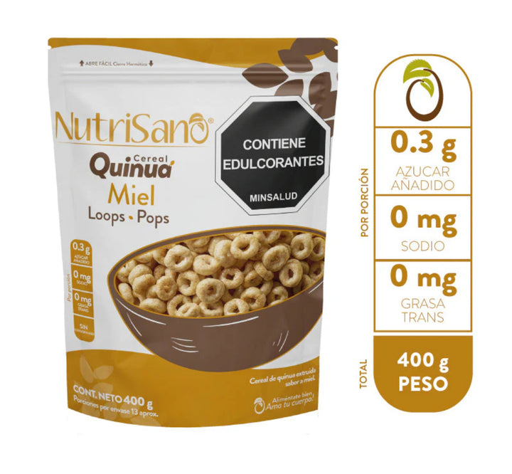 Cereal Quinoa 400gr (NUTRISANO) Miel Loops