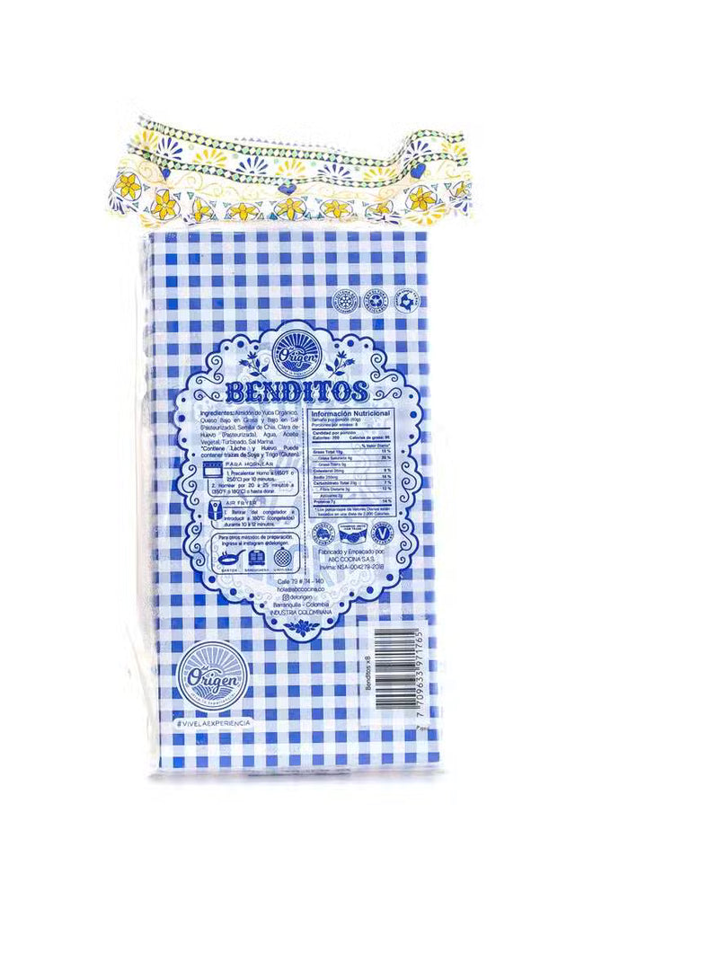 Tabla nutricional de Benditos Gluten-Free 8und (DEL ORIGEN) 630gr