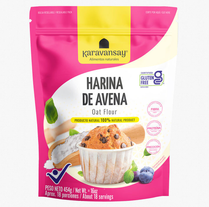 Harina de avena 454gr (KARAVANSAY)