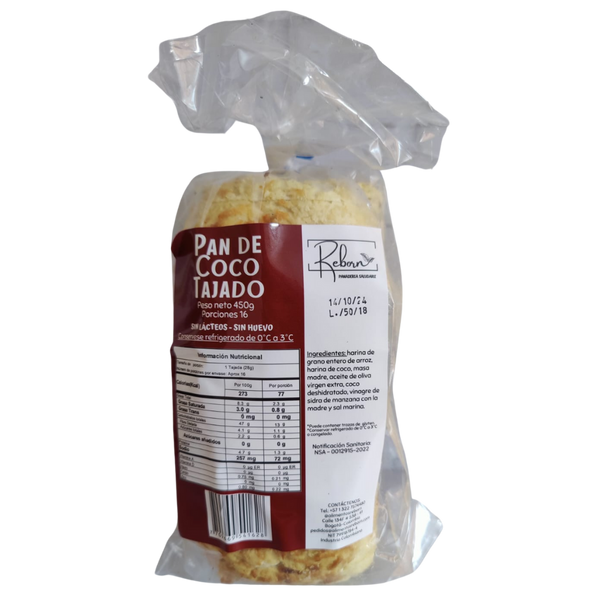 Pan de Coco Tajado (REBORN) 450gr