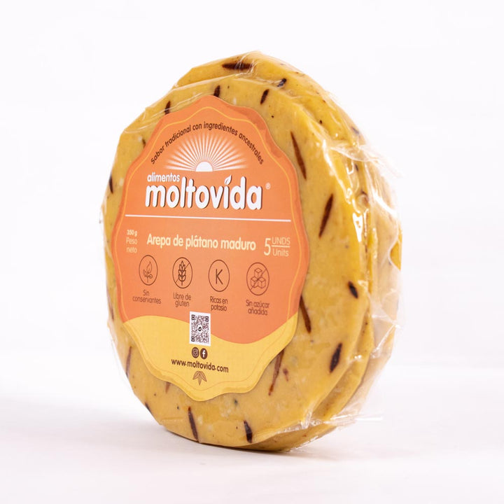 Arepa de Platano Maduro 350gr x5 unds (MOLTOVIDA)
