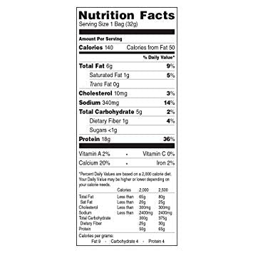 Tabla nutricional de Nachos 32gr (QUEST) Cheese