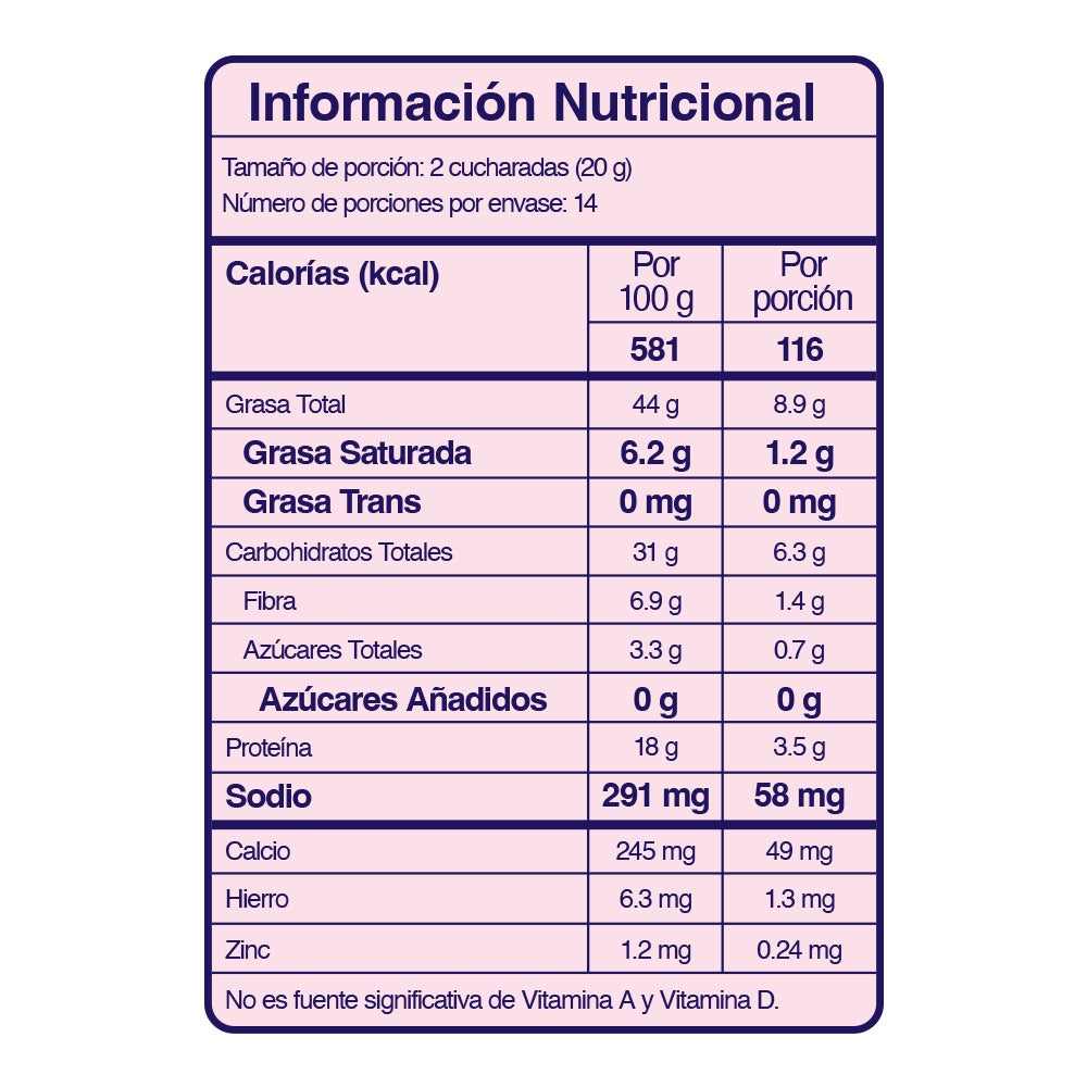 Tabla nutricional de Esparcible Galleta de Mantequilla 284gr (WHY NOT)