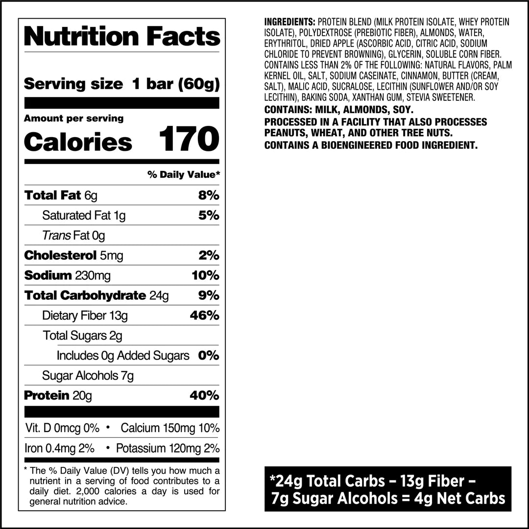 Tabla nutricional de Barra Proteína 60gr (QUEST) Apple Pie