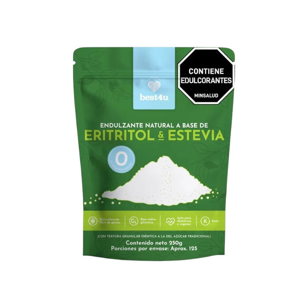 Endulzante Natural 250gr Erititol y Stevia  (BEST4U)