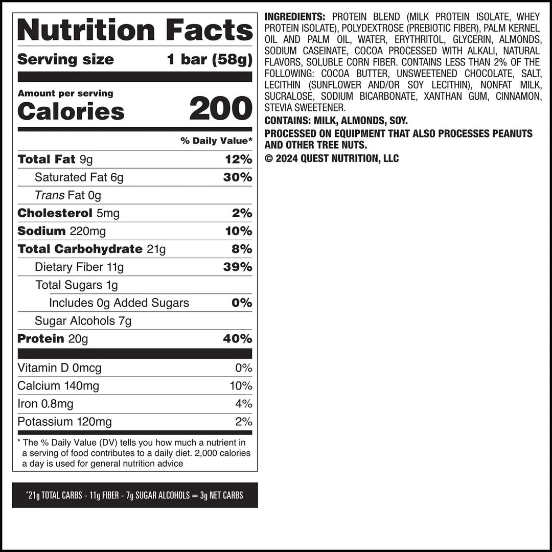Tabla nutricional de Cookie Commotion Overload (QUEST) 61gr