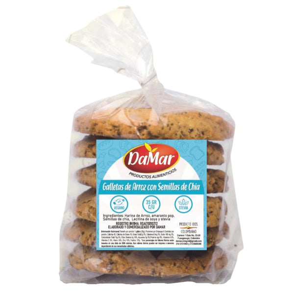 Galletas de Arroz con Semillas Chia 210gr (DAMAR)