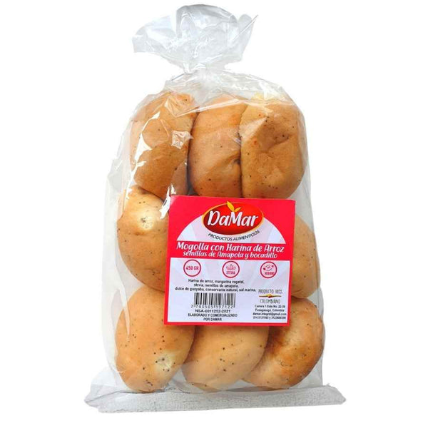 Mogolla con Harina de Arroz semillas de Amapola y Bocadillo 450gr (DAMAR)