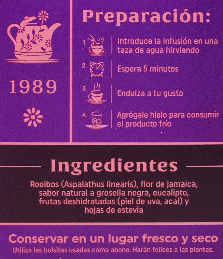 Mezcla para infusión 30gr (LA TERESITA) Acai, uva, rooibos