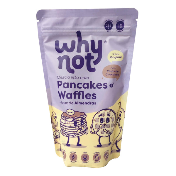 Mezcla Pancakes y Waffles de almendras 285gr (WHY NOT) Original con Chips Chocolate