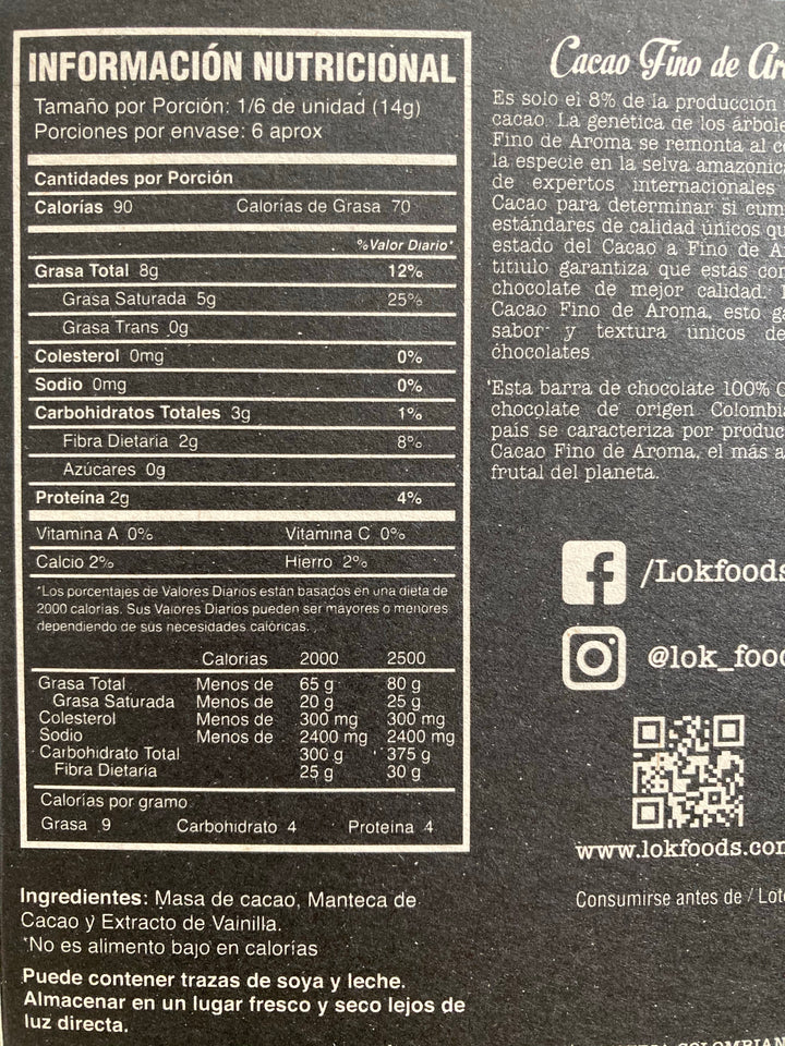 Barra Cacao 85gr (LOK) 100%