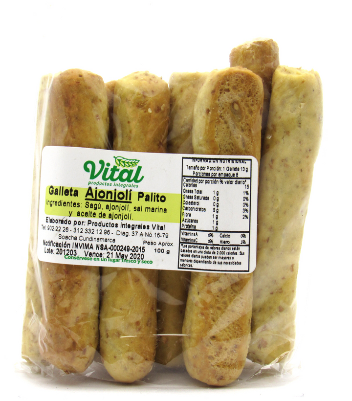 Galleta Ajonjolí 8und (VITAL) Palitos