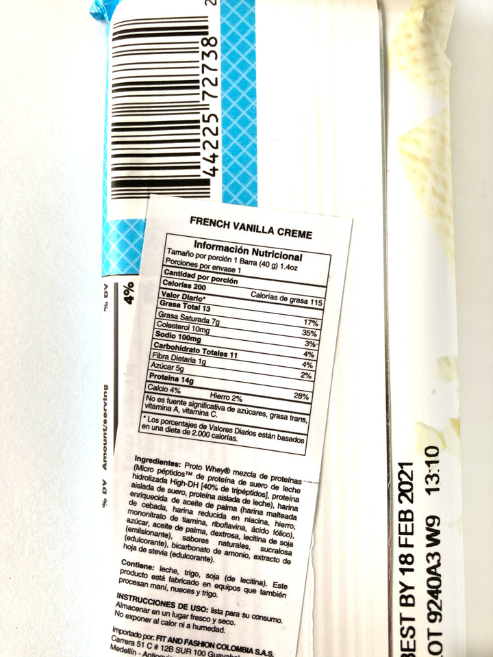 Barra Proteína 40gr (POWER CRUNCH) French Vainilla Créme